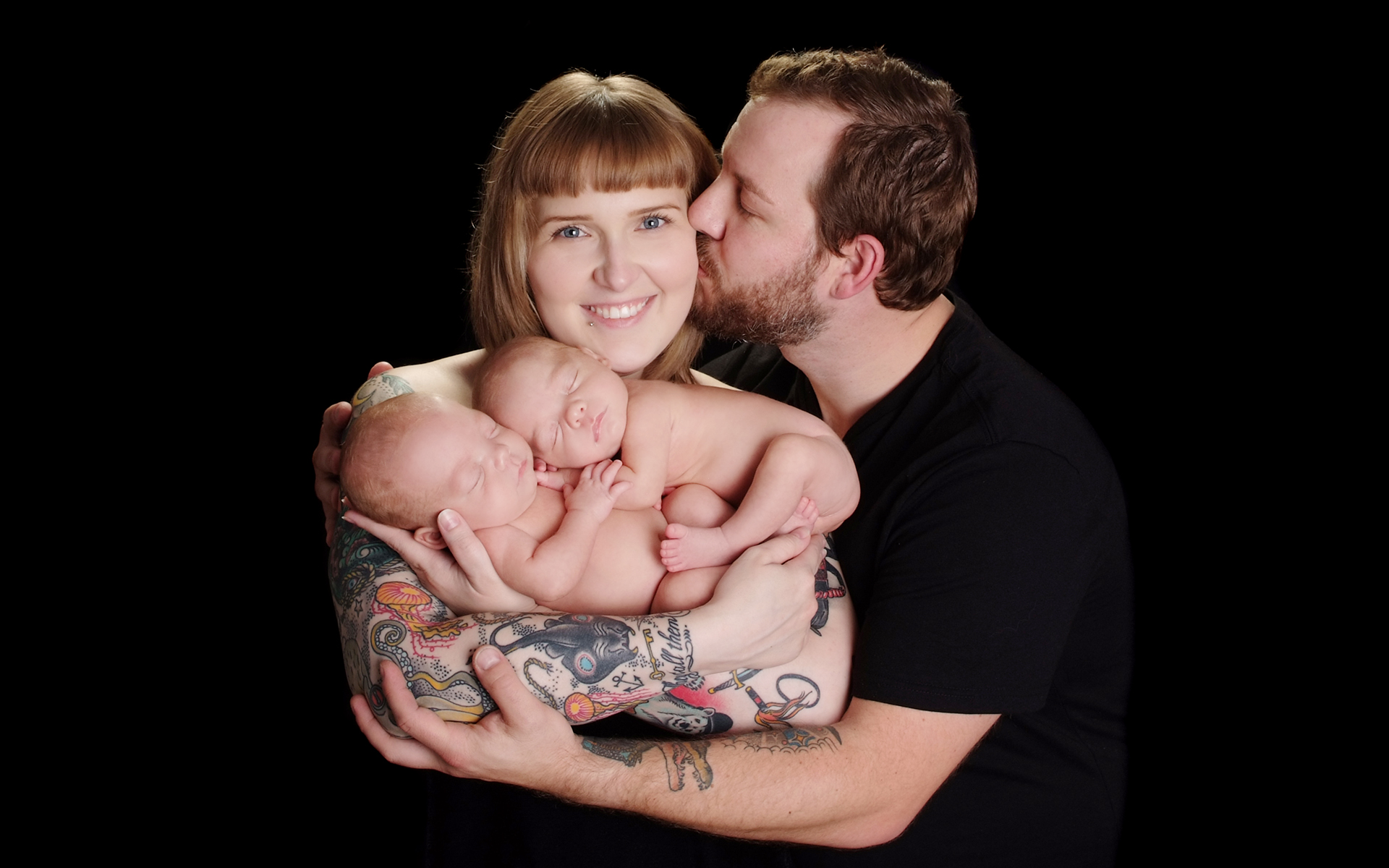 Family Twins Newborn Portraits